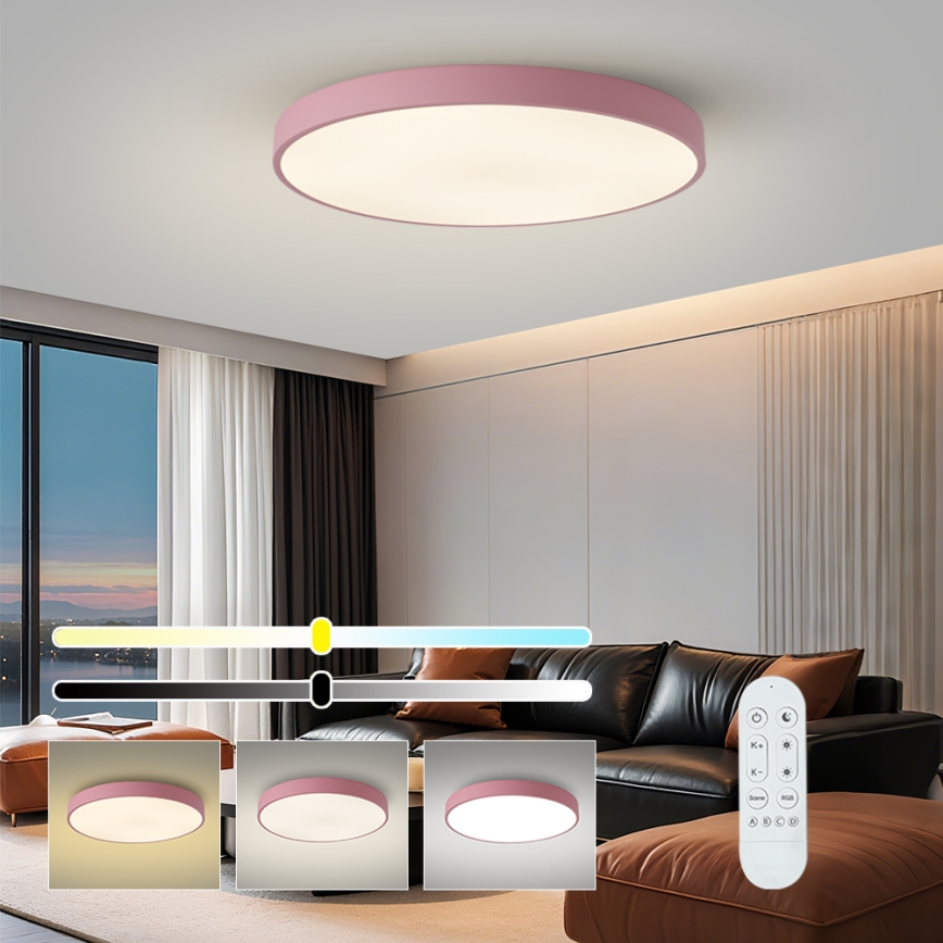 Brilagi - Dimbare LED-armatuur POOL SMART LED/100W/230V Ø 80 cm 3000-6000K Wi-Fi Tuya + afstandsbediening roze