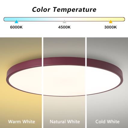 Brilagi - Dimbaar LED-armatuur POOL SMART LED/128W/230V Ø 100 cm Wi‑Fi Tuya + afstandsbediening, bordeaux