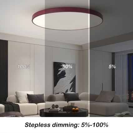 Brilagi - Dimbaar LED-armatuur POOL SMART LED/128W/230V Ø 100 cm Wi‑Fi Tuya + afstandsbediening, bordeaux