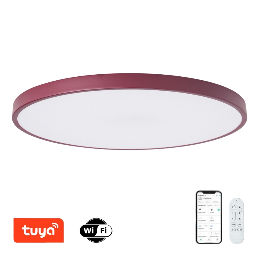 Brilagi - Dimbaar LED-armatuur POOL SMART LED/128W/230V Ø 100 cm Wi‑Fi Tuya + afstandsbediening, bordeaux