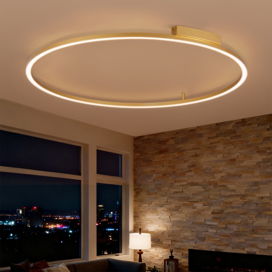 Brilagi - Dimbare LED-plafondlamp PORTOFINO LED/85W/230V 3000-6000K Ø 120 cm goud + afstandsbediening