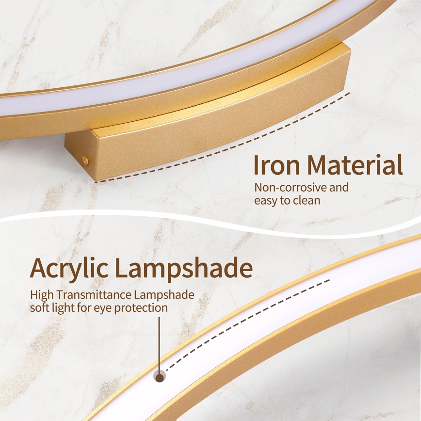 Brilagi - Dimbare LED-plafondlamp PORTOFINO LED/85W/230V 3000-6000K Ø 120 cm goud + afstandsbediening