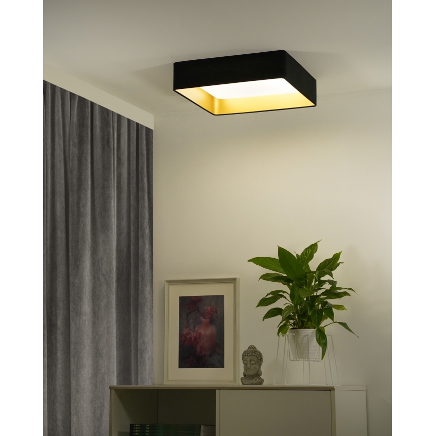 Brilagi - LED dimbare plafondlamp VELVET SQUARE SMART LED/36W/230V 60x60 cm 2700-6500K Wi-Fi Tuya + afstandsbediening zwart