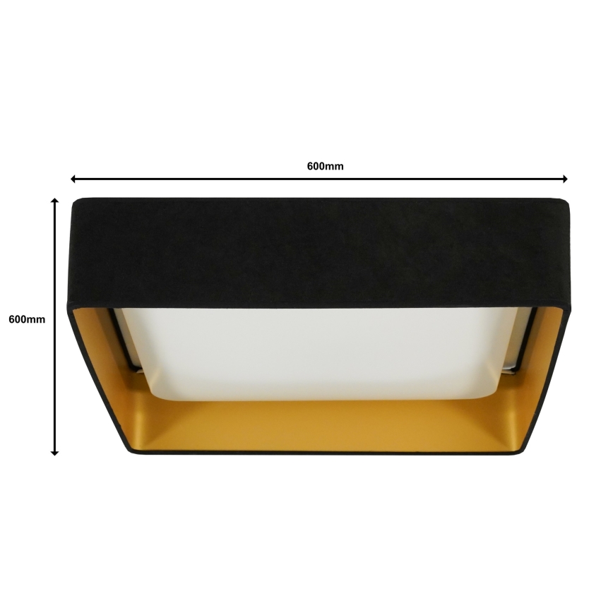 Brilagi - LED dimbare plafondlamp VELVET SQUARE SMART LED/36W/230V 60x60 cm 2700-6500K Wi-Fi Tuya + afstandsbediening zwart