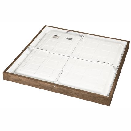 BRILAGI - LED-dimbare badkamerplafondlamp WOODY FRAME LED/50W/230V eiken/walnoot 60x60 cm 3000-6000K IP44 + afstandsbediening