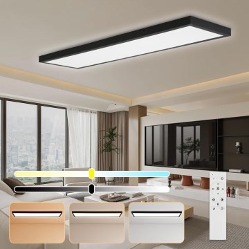 Brilagi - LED dimbare badkamer plafondlamp FRAME SMART LED/50W/230V 30x120 cm 3000-6000K IP44 zwart + afstandsbediening