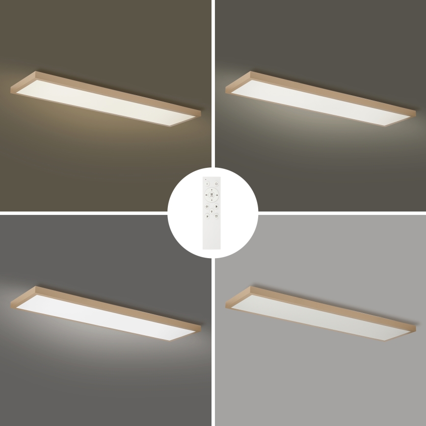 Brilagi - Dimbare LED-plafondlamp voor badkamer FRAME SMART LED/50W/230V 120x30 cm 3000-6000K IP44 beige + afstandsbediening