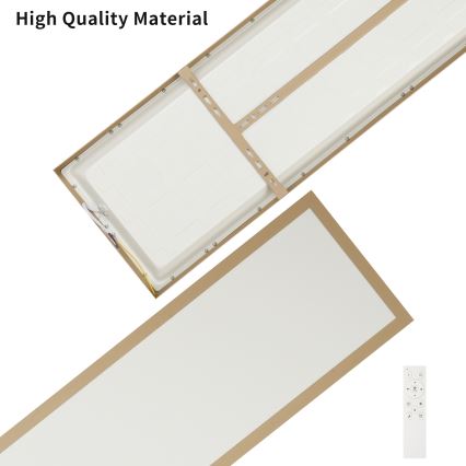 Brilagi - Dimbare LED-plafondlamp voor badkamer FRAME SMART LED/50W/230V 120x30 cm 3000-6000K IP44 beige + afstandsbediening
