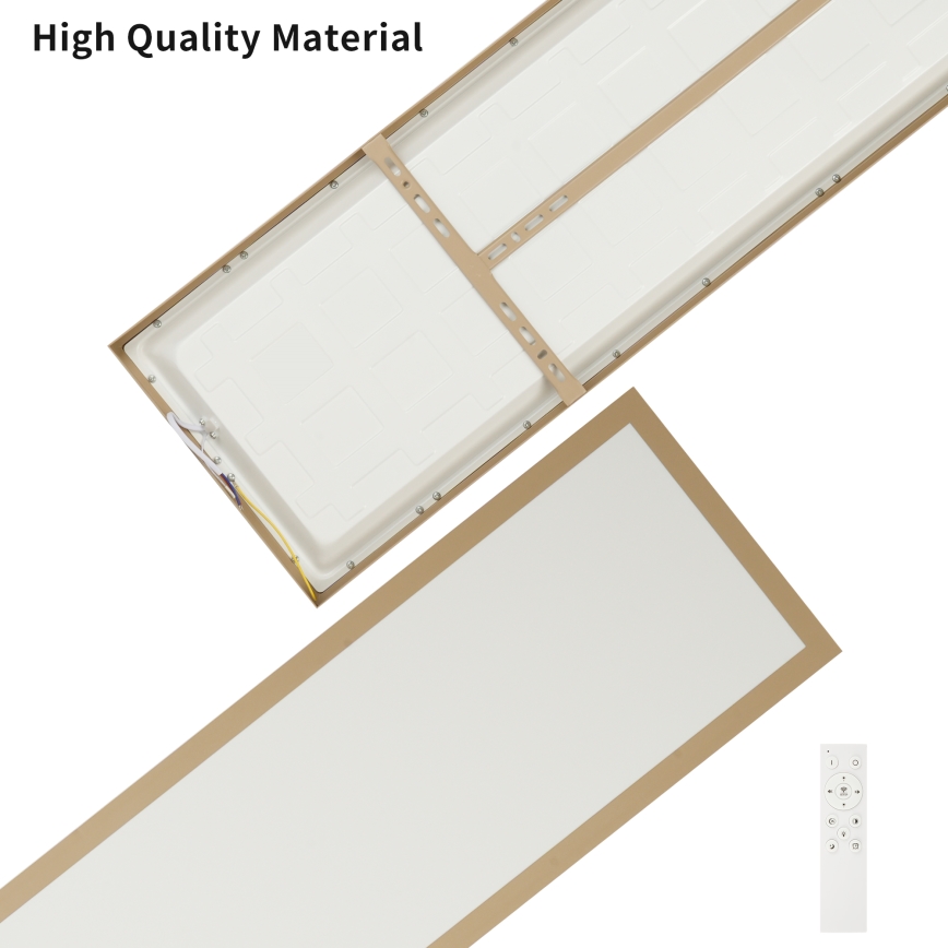 Brilagi - Dimbare LED-plafondlamp voor badkamer FRAME SMART LED/50W/230V 120x30 cm 3000-6000K IP44 beige + afstandsbediening