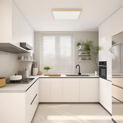 Brilagi - LED-dimbare badkamerplafondlamp FRAME SMART LED/50W/230V 60x60 cm 3000-6000K IP44 beige + afstandsbediening