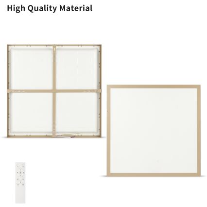 Brilagi - LED-dimbare badkamerplafondlamp FRAME SMART LED/50W/230V 60x60 cm 3000-6000K IP44 beige + afstandsbediening