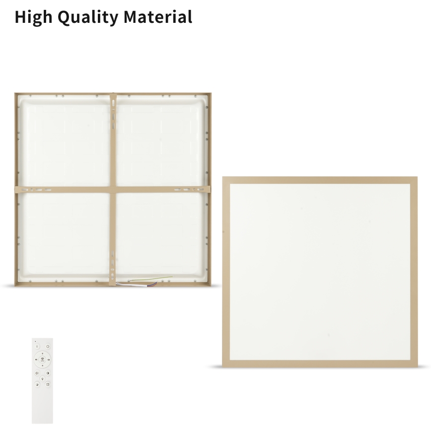Brilagi - LED-dimbare badkamerplafondlamp FRAME SMART LED/50W/230V 60x60 cm 3000-6000K IP44 beige + afstandsbediening