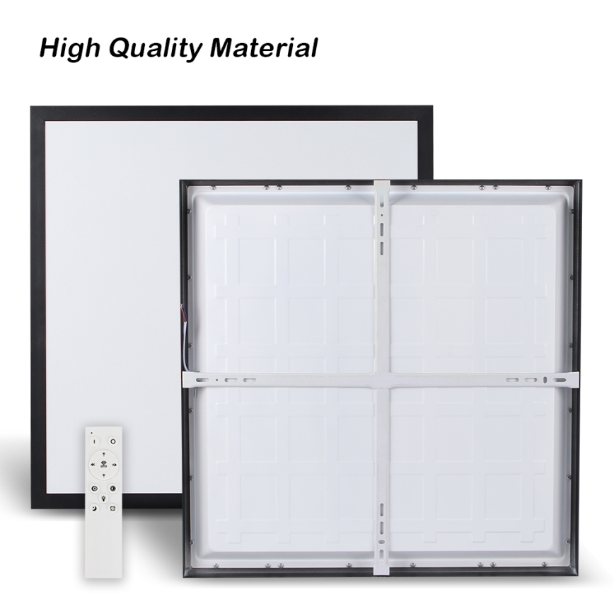 Brilagi - Dimbare LED-plafondlamp voor badkamer FRAME SMART LED/50W/230V 60x60 cm 3000-6000K IP44 zwart + afstandsbediening
