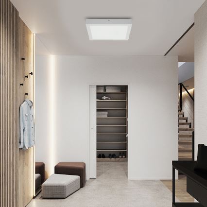 Brilagi - Dimbare badkamer plafondlamp FRAME SMART LED/24W/230V 30x30 cm 3000-6000K IP44 wit + afstandsbediening