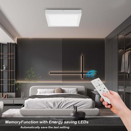 Brilagi - Dimbare badkamer plafondlamp FRAME SMART LED/24W/230V 30x30 cm 3000-6000K IP44 wit + afstandsbediening