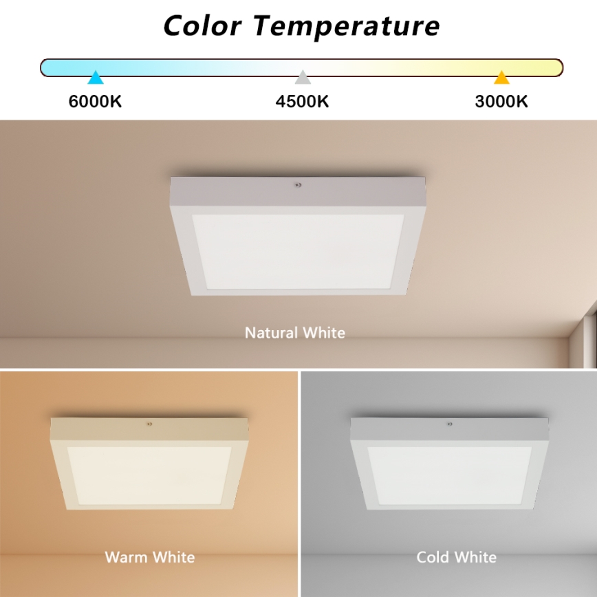 Brilagi - Dimbare badkamer plafondlamp FRAME SMART LED/24W/230V 30x30 cm 3000-6000K IP44 wit + afstandsbediening