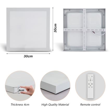 Brilagi - Dimbare badkamer plafondlamp FRAME SMART LED/24W/230V 30x30 cm 3000-6000K IP44 wit + afstandsbediening
