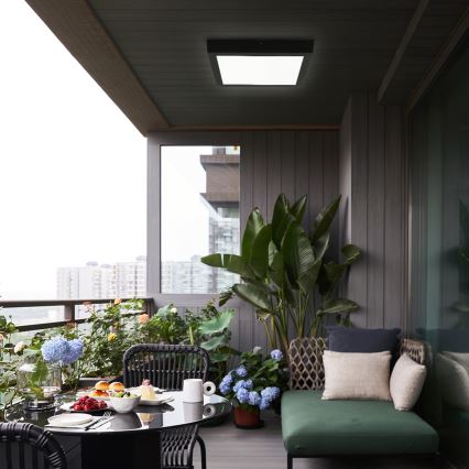 Brilagi - LED Dimbare plafondlamp FRAME SMART LED/24W/230V 30x30 cm 3000-6000K IP44 zwart + afstandsbediening