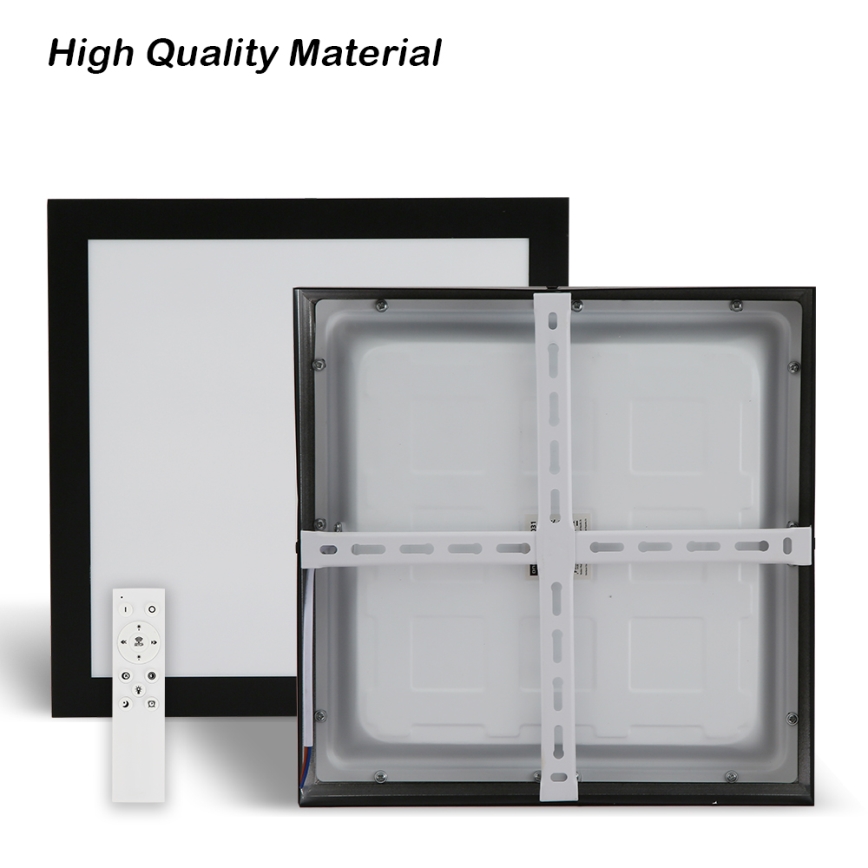 Brilagi - LED Dimbare plafondlamp FRAME SMART LED/24W/230V 30x30 cm 3000-6000K IP44 zwart + afstandsbediening