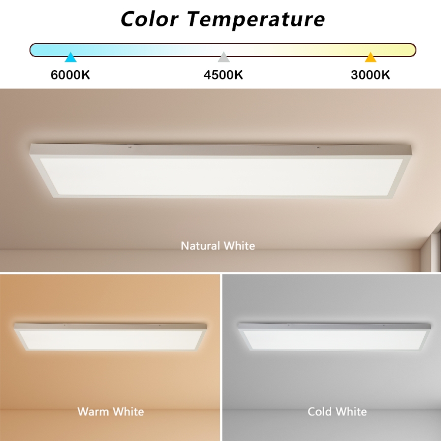 Brilagi - LED Dimbare plafondlamp FRAME SMART LED/50W/230V 30x120 cm 3000-6000K IP44 wit + afstandsbediening