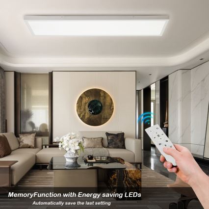 Brilagi - LED Dimbare plafondlamp FRAME SMART LED/50W/230V 30x120 cm 3000-6000K IP44 wit + afstandsbediening