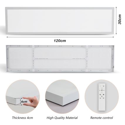 Brilagi - LED Dimbare plafondlamp FRAME SMART LED/50W/230V 30x120 cm 3000-6000K IP44 wit + afstandsbediening