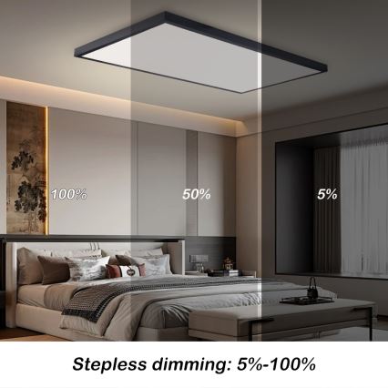 Brilagi - Dimbare LED-badkamerplafondlamp FRAME SMART LED/96W/230V 120x60 cm 3000-6000K IP44 zwart + afstandsbediening