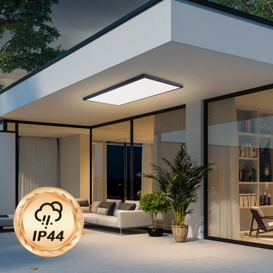 Brilagi - Dimbare LED-badkamerplafondlamp FRAME SMART LED/96W/230V 120x60 cm 3000-6000K IP44 zwart + afstandsbediening