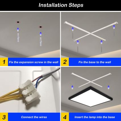 Brilagi - LED Dimbare badkamer plafondverlichting FRAME SMART LED/50W/230V 3000-6000K IP44 zwart + afstandsbediening