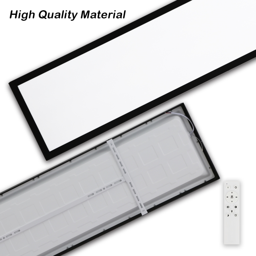 Brilagi - Dimbare Plafondlamp voor Badkamer FRAME SMART LED/50W/230V 30x120 cm 3000-6000K IP44 zwart + afstandsbediening