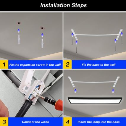 Brilagi - Dimbare Plafondlamp voor Badkamer FRAME SMART LED/50W/230V 30x120 cm 3000-6000K IP44 zwart + afstandsbediening