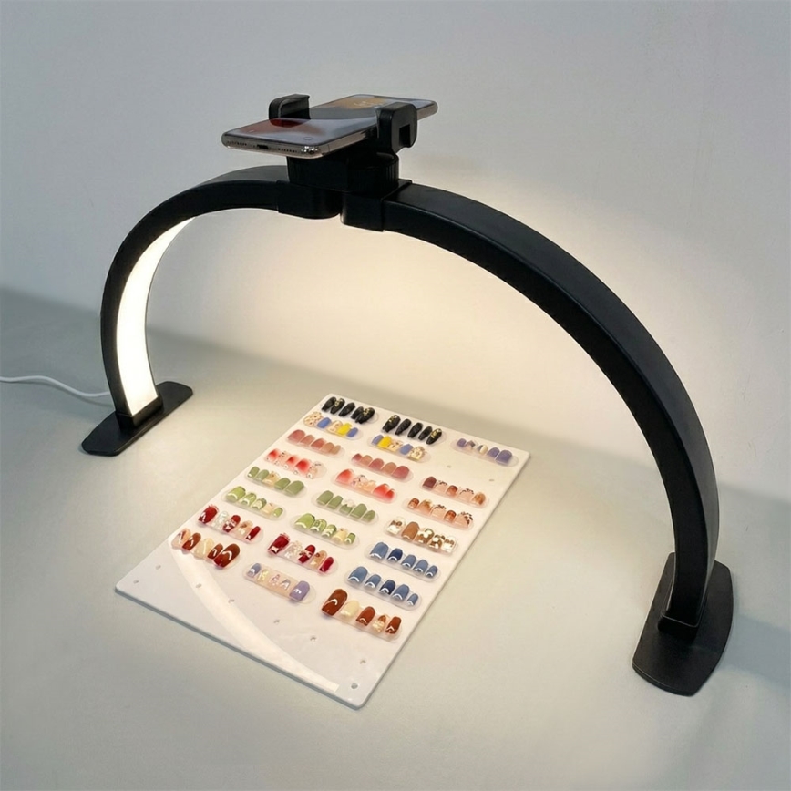 Brilagi - LED-dimbare boogvormige tafellamp met houder RADIO LED/25W/24/230V 3000/4000/6500K zwart