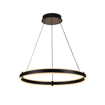Brilagi - Dimbare LED-hanglamp aan kabel CIRCLE LED/85W/230V 3000-6500K Ø 60 cm zwart/goud + afstandsbediening