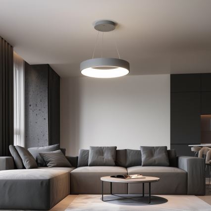 Brilagi - Dimbare LED-hanglamp aan kabel FALCON LED/80W/230V 3000-6500K Ø 60 cm grijs + afstandsbediening