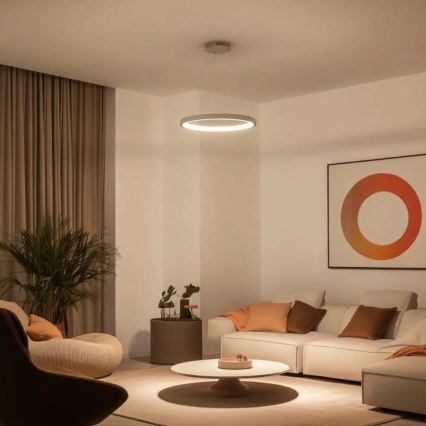 BRILAGI - LED dimbare hanglamp aan kabel FALCON SLIM LED/42W/230V 3000-6500K Ø 50 cm beige + afstandsbediening