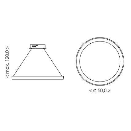 BRILAGI - LED dimbare hanglamp aan kabel FALCON SLIM LED/42W/230V 3000-6500K Ø 50 cm beige + afstandsbediening