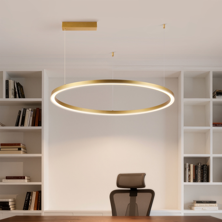 Brilagi - Dimbare LED-hanglamp met kabelophanging PORTOFINO LED/60W/230V 3000-6000K Ø 80 cm goudkleurig + afstandsbediening