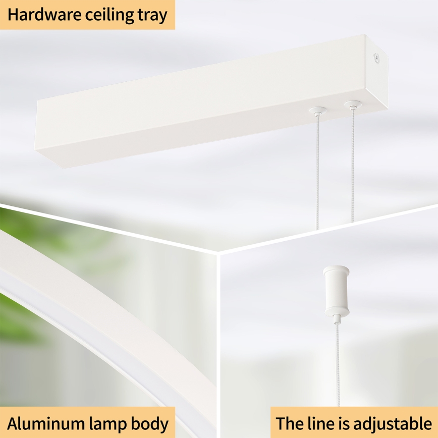 Brilagi - Dimbare LED-pendellamp met kabel PORTOFINO LED/98W/230V 3000-6000K wit + afstandsbediening