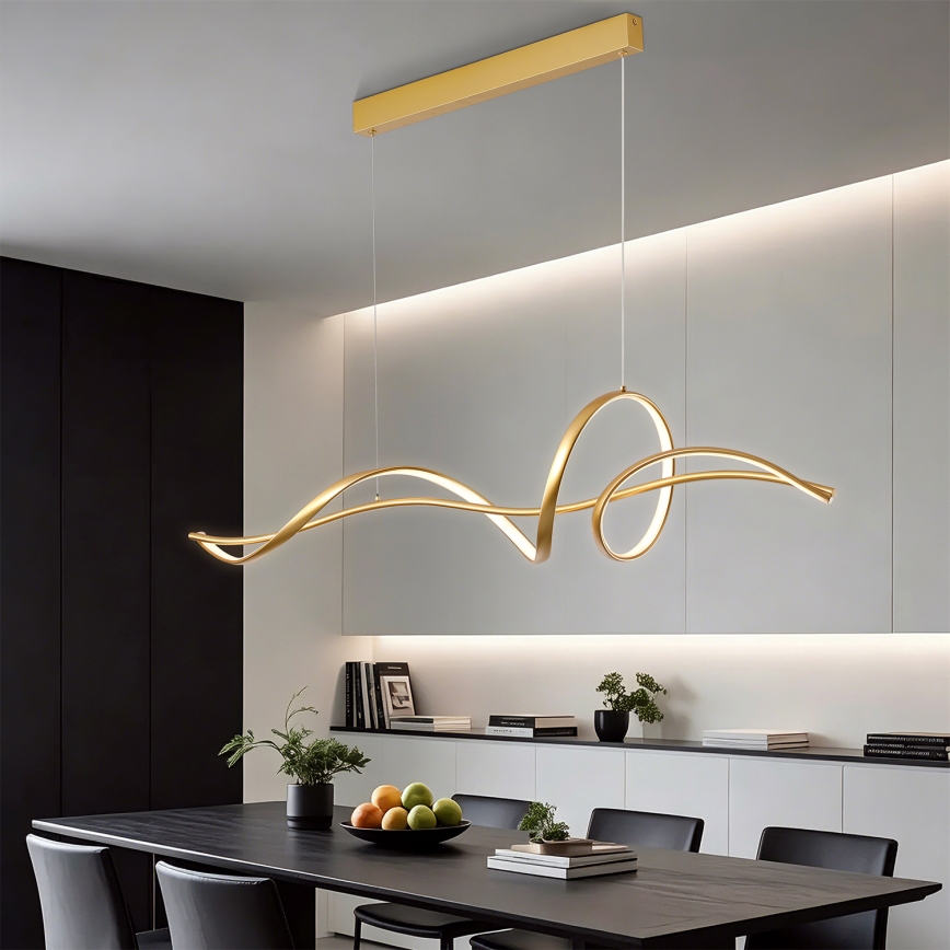 Brilagi - LED dimbare kabelhanglamp SIGNATURE LED/55W/230V 3000-6000K 120x23 cm goud + afstandsbediening
