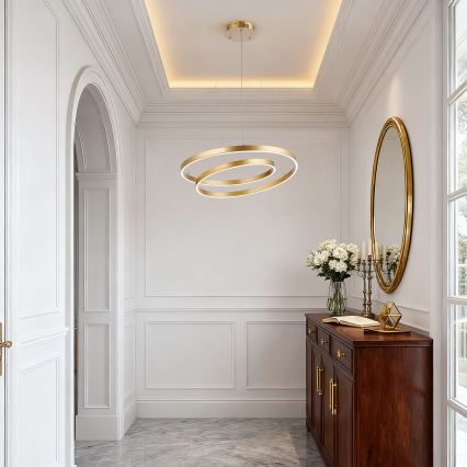 Brilagi - LED dimbare hanglamp aan kabel TWISTER LED/48W/230V 3000-6000K Ø 50 cm goud + afstandsbediening