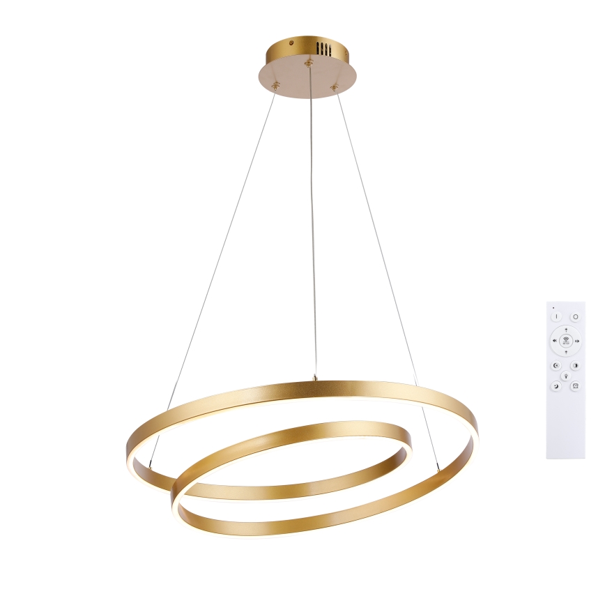 Brilagi - LED dimbare hanglamp aan kabel TWISTER LED/48W/230V 3000-6000K Ø 50 cm goud + afstandsbediening