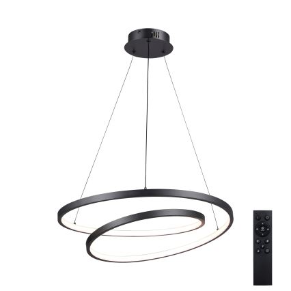 Brilagi - Dimbare LED-hanglamp aan kabel TWISTER LED/48W/230V 3000-6000K Ø 50 cm zwart + afstandsbediening