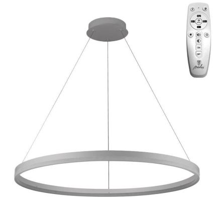 Brilagi - Dimbare LED-hanglamp aan kabel CIRCLE LED/55W/230V 3000-6500K Ø 80 cm zilver + afstandsbediening
