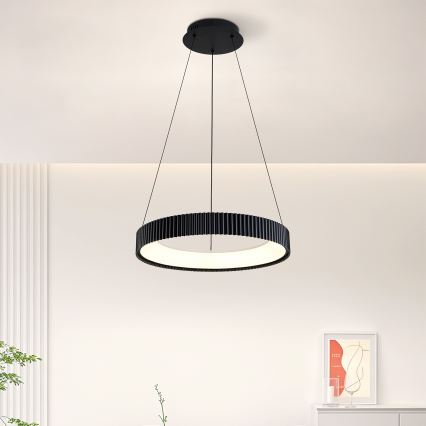 Brilagi - Dimbare LED-hanglamp aan kabel FALCON MODERN LED/30W/230V 3000–6500K Ø 40 cm zwart + afstandsbediening