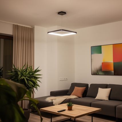 Brilagi - dimbare LED-hanglamp aan een kabel FALCON SLIM LED/50W/230V 3000-6500K 50x50 cm zwart + afstandsbediening