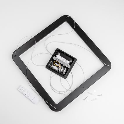 Brilagi - dimbare LED-hanglamp aan een kabel FALCON SLIM LED/50W/230V 3000-6500K 50x50 cm zwart + afstandsbediening