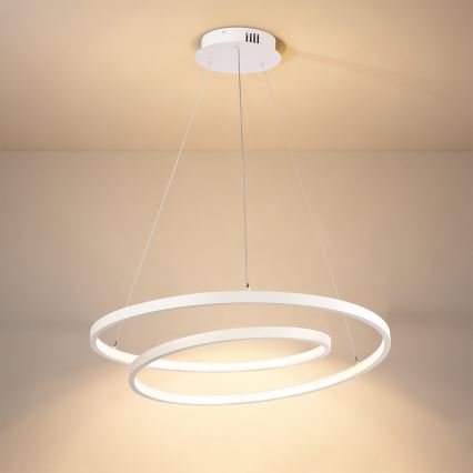 Brilagi - Dimbare LED-hanglamp met kabel TWISTER LED/48W/230V 3000-6000K Ø 50 cm wit + afstandsbediening