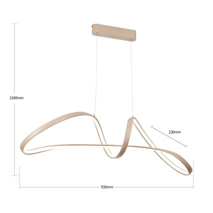 Brilagi - LED-dimbare hanglamp aan kabel TWISTER LED/60W/230V 3000-6000K beige + afstandsbediening