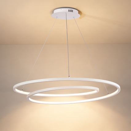 Brilagi - LED-dimbare hanglamp aan kabel TWISTER LED/105W/230V 3000-6000K Ø 100 cm wit + afstandsbediening