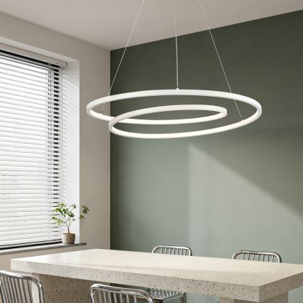 Brilagi - LED-dimbare hanglamp aan kabel TWISTER LED/105W/230V 3000-6000K Ø 100 cm wit + afstandsbediening